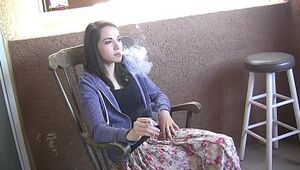 Emily Old hot teen ecumenical smoking a knacker